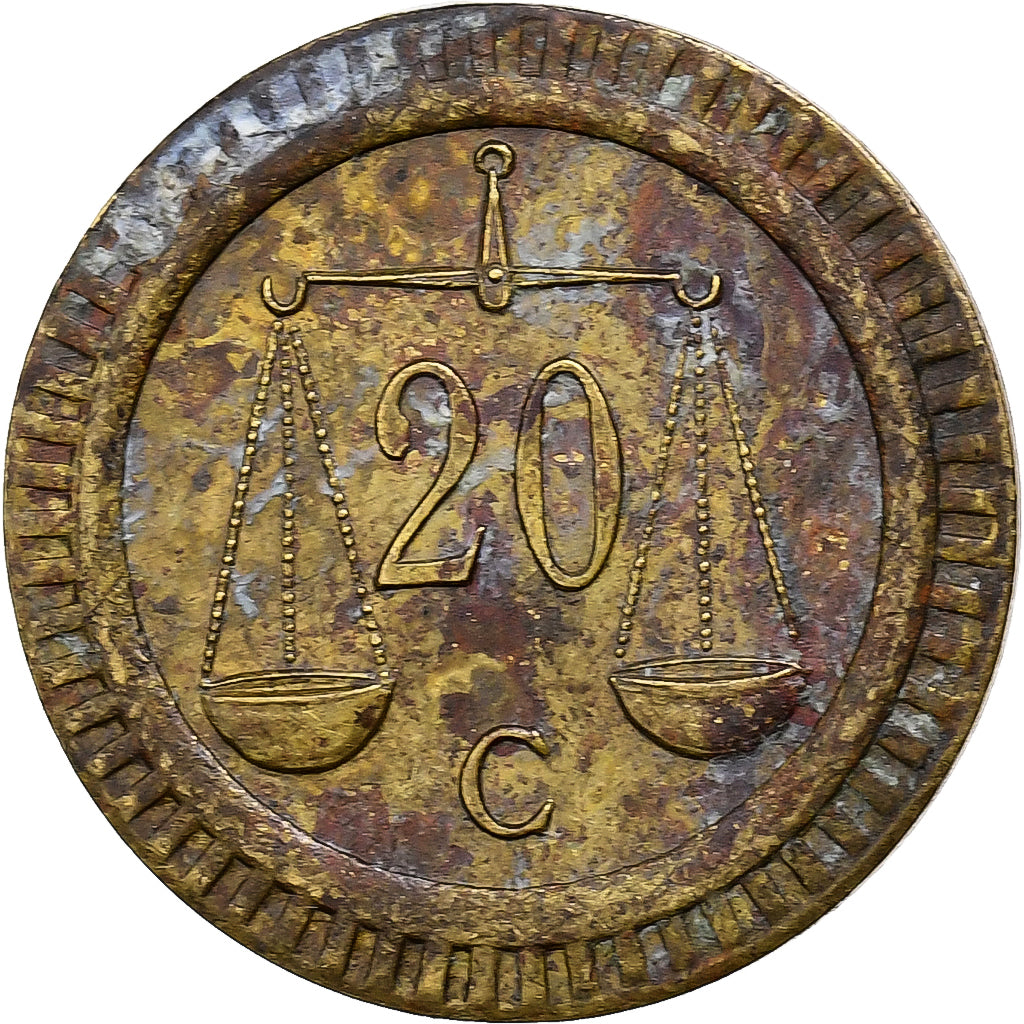 Francia, ficha, 20 centimes, J. Thieulon, Ottone, BB