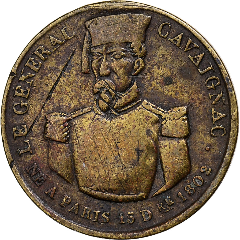 Francia, medaglia, Général Cavaignac, 1848, Ottone, MB+