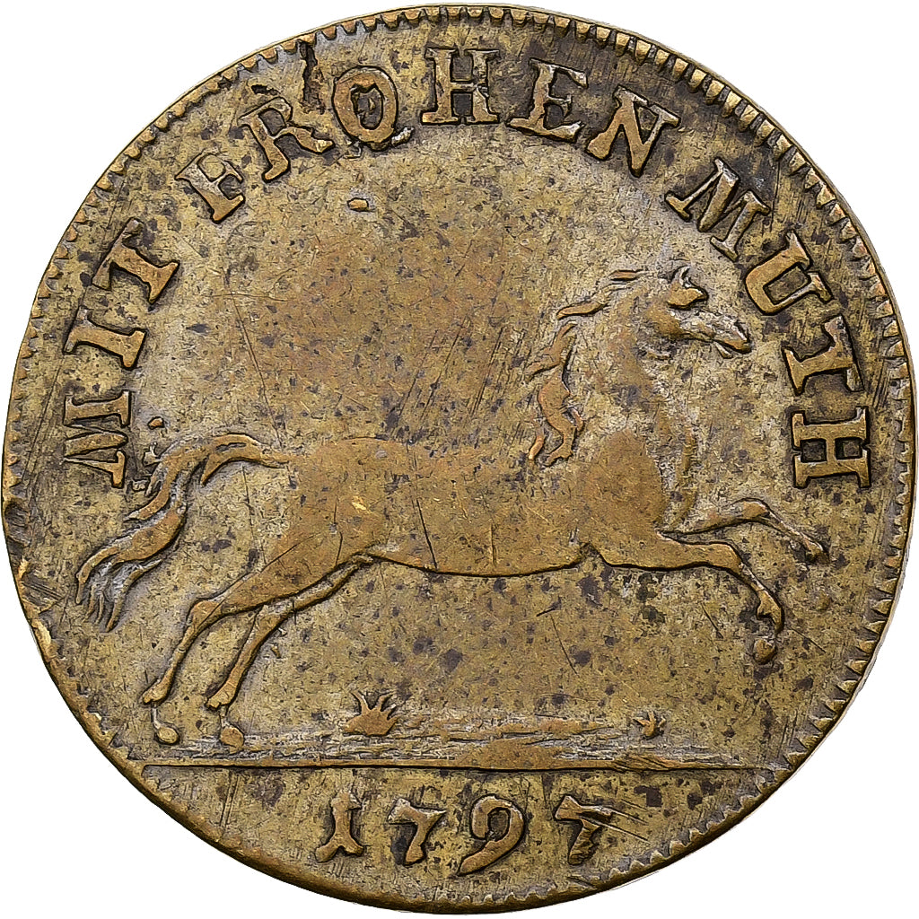 Free imperial city of Nuremberg, Nuremberg token, Horse, 1797, Brass, EF(40-45)