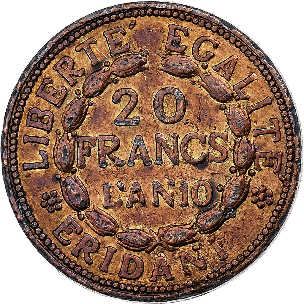 Italy, Token, 20 Francs An 10 copy, Copper, EF(40-45)