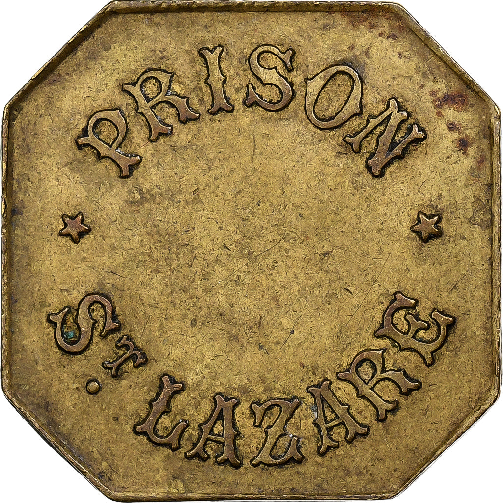 Francia, 25 Centimes, Prison St. Lazare, Ottone, MB+