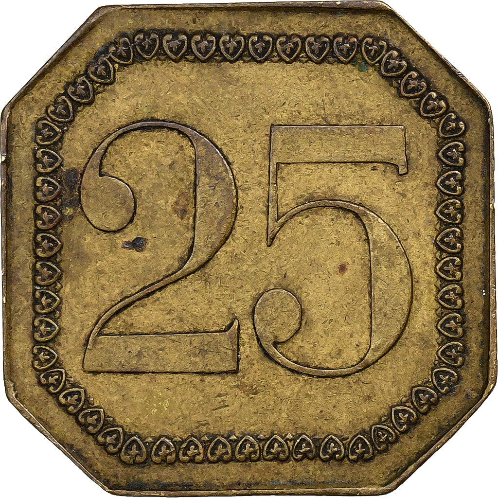 Francia, 25 Centimes, Prison St. Lazare, Ottone, MB+