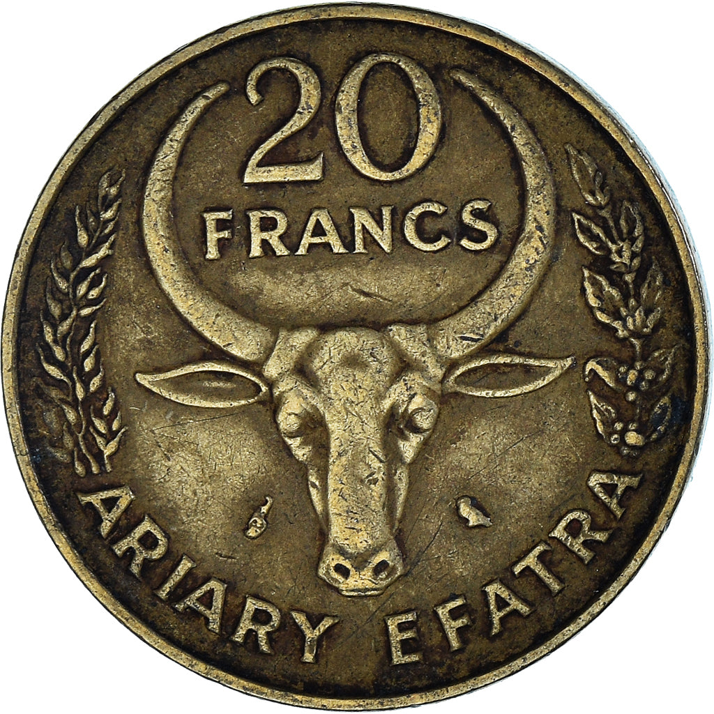 Moneta, Madagascar, 20 Francs, 4 Ariary, 1989