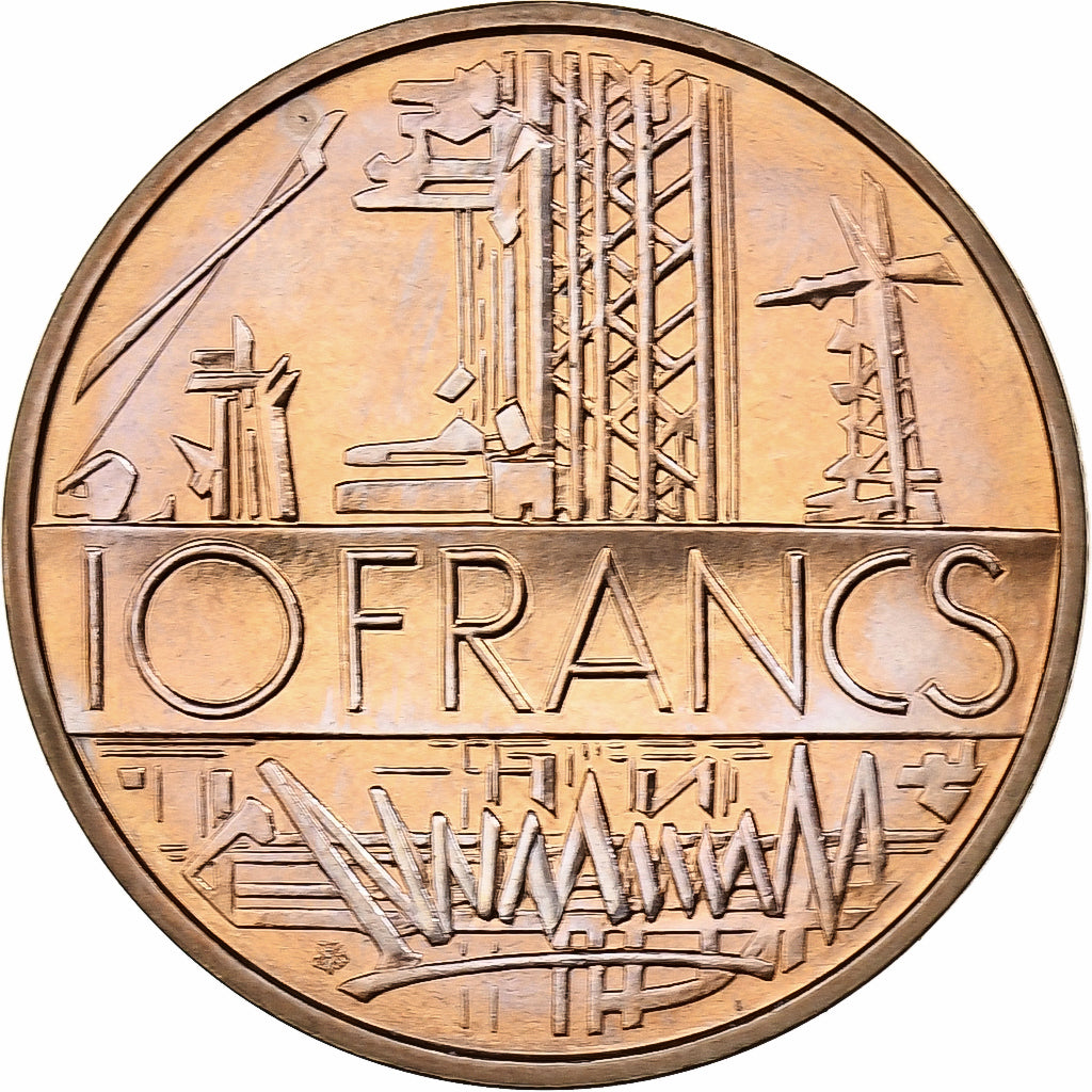 France, 10 Francs, Mathieu, 1976, MDP, Aluminum-Bronze, MS(65-70)