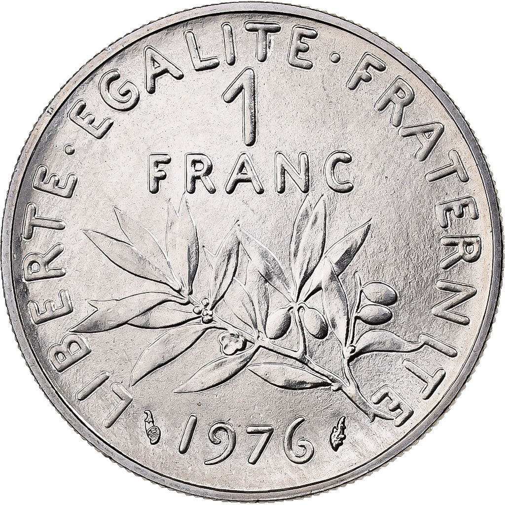 France, 1 Franc, Semeuse, 1976, MDP, série FDC, Nickel, MS(65-70)