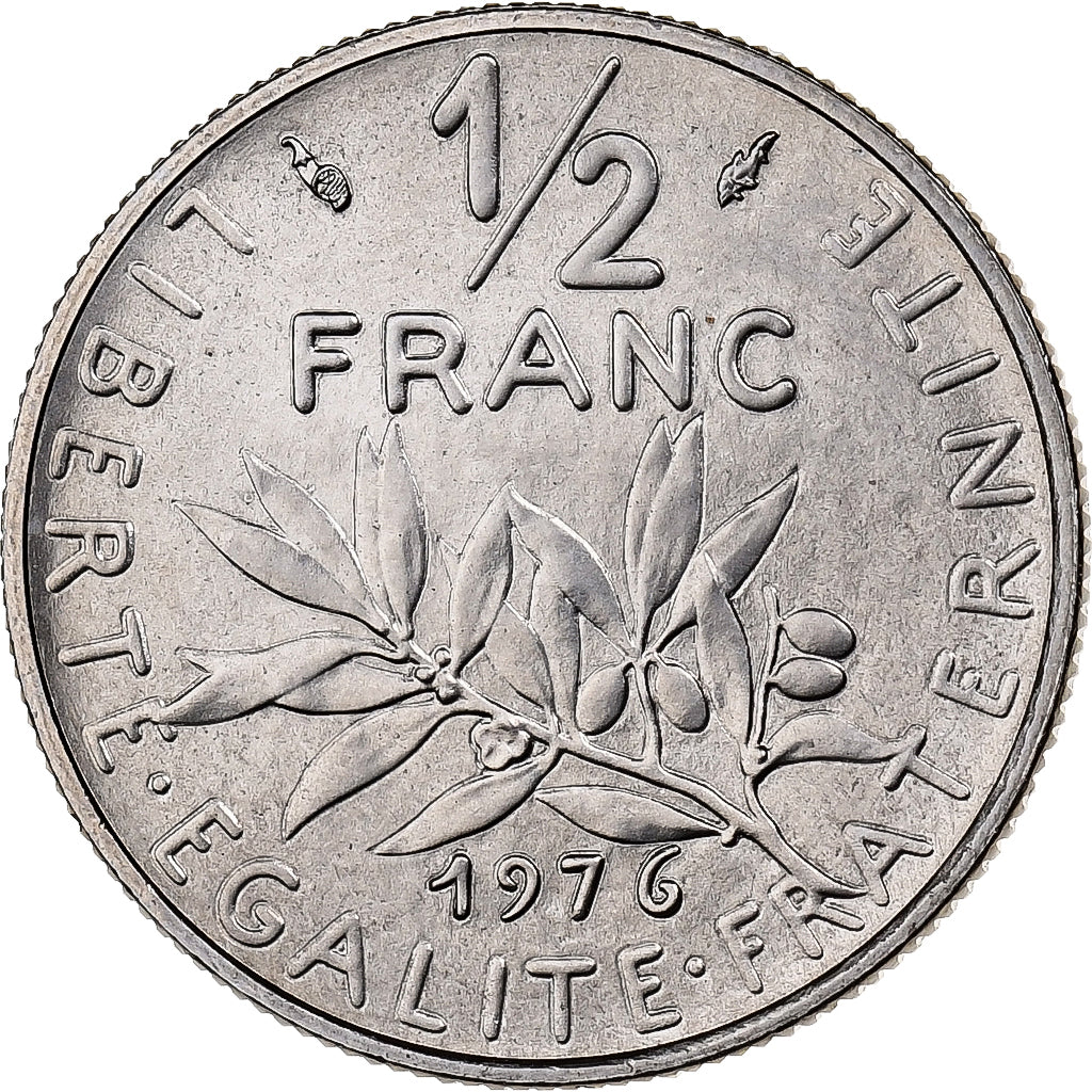 France, 1/2 Franc, Semeuse, 1976, MDP, série FDC, Nickel, FDC