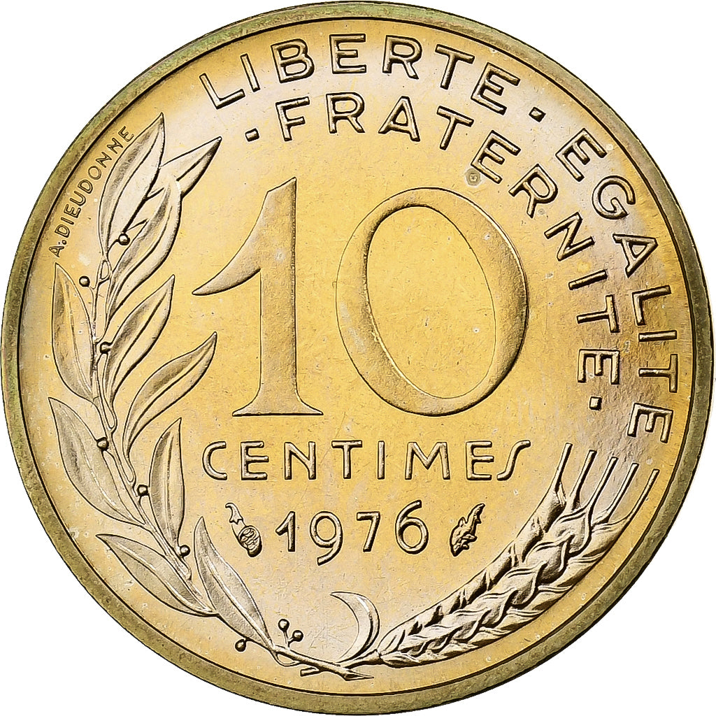 Frankrijk, 10 Centimes, Marianne, 1976, MDP, série FDC, Aluminum-Bronze, FDC