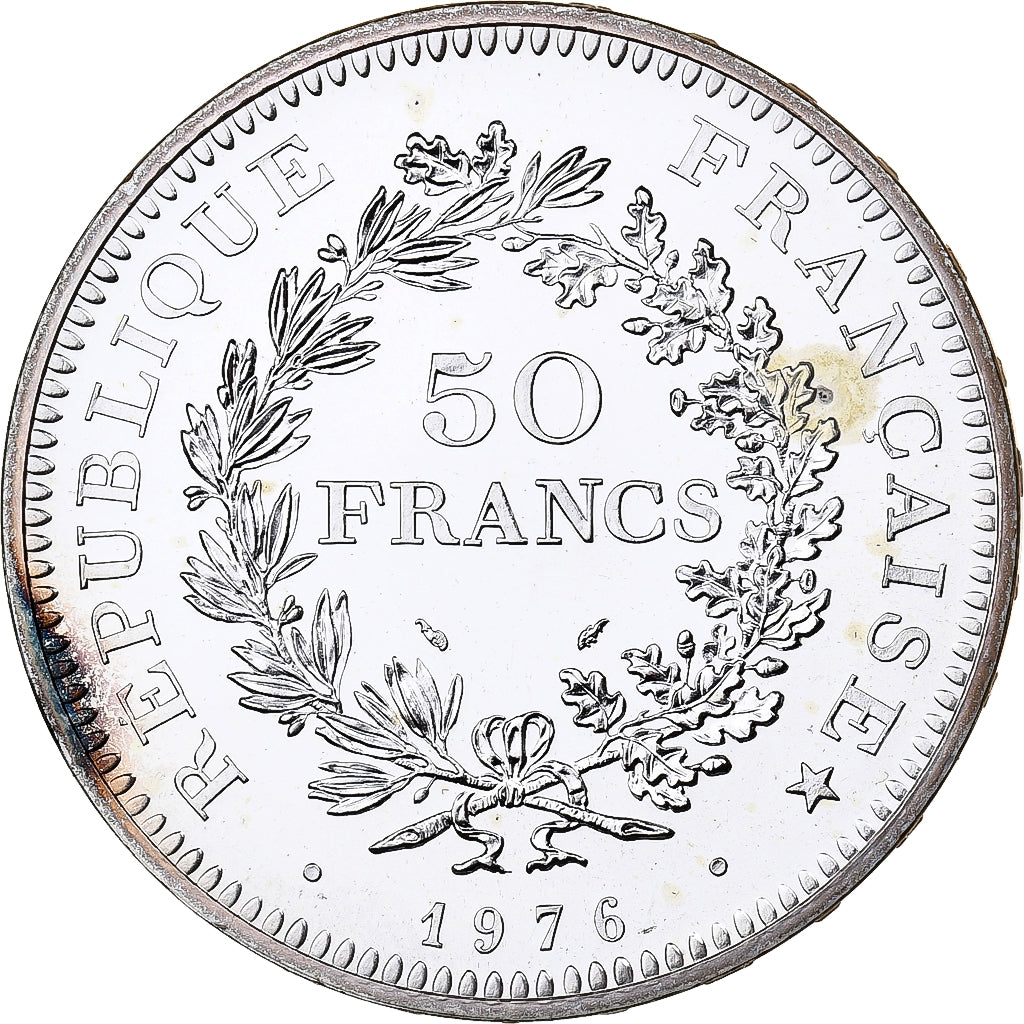 Frankrijk, 50 Francs, Hercule, 1976, MDP, série FDC, Zilver, FDC