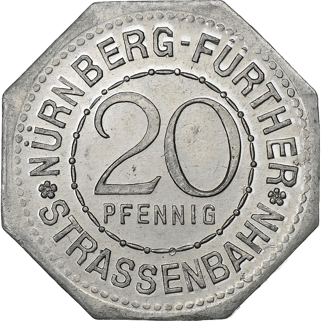 Duitsland, Stadt Nürnberg-Fürther, 20 Pfennig, 1920-1921, PR, Aluminium