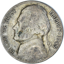 Coin, United States, 5 Cents, 1945