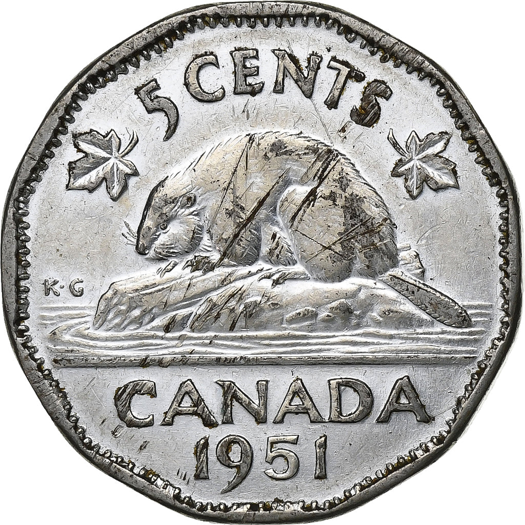 Kanada, George VI, 5 Cents, 1951, Ottawa, Stahl, SS