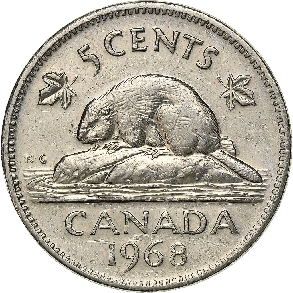 Kanada, Elizabeth II, 5 Cents, 1968, Ottawa, Nickel, SS+