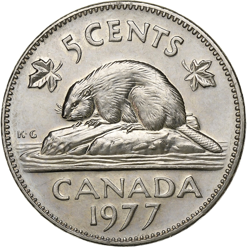 Kanada, Elizabeth II, 5 Cents, 1977, Ottawa, Nickel, VZ