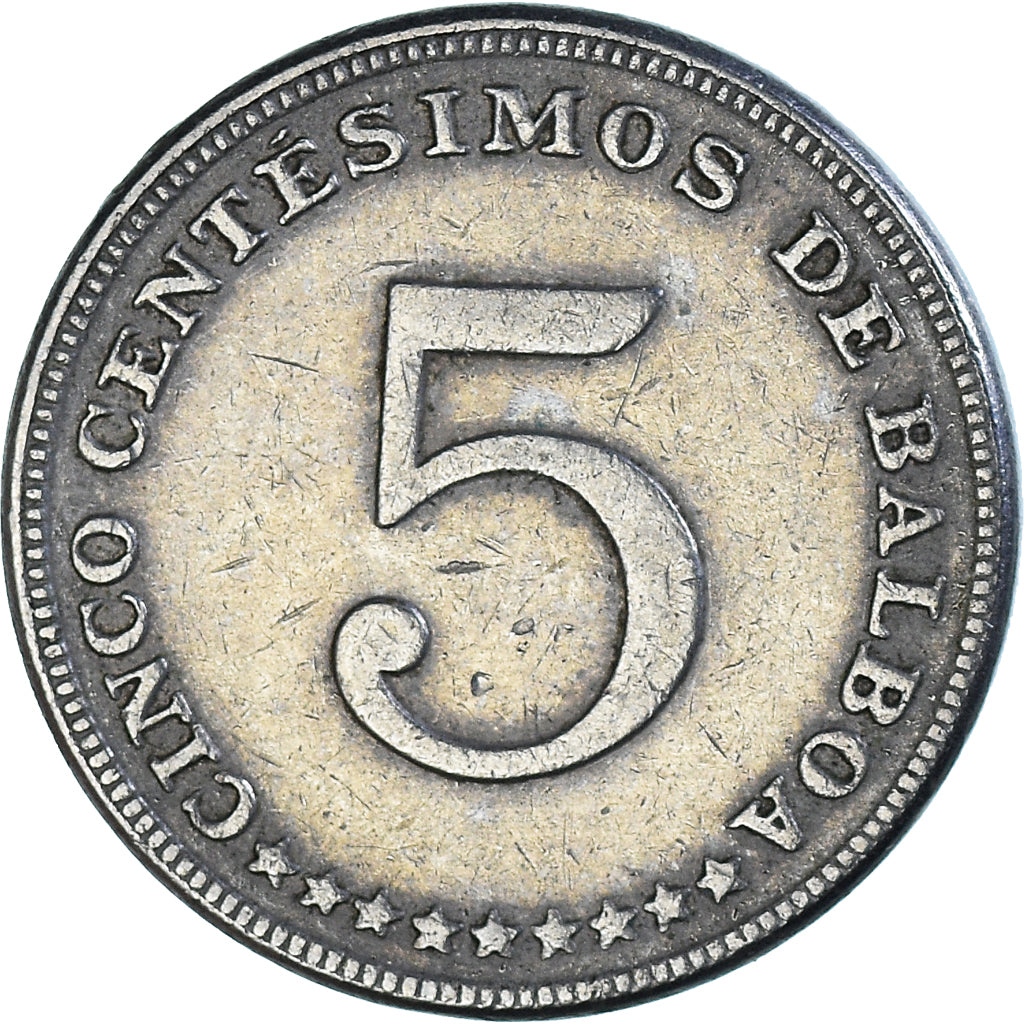Moneta, Panama, 5 Centesimos, 1970