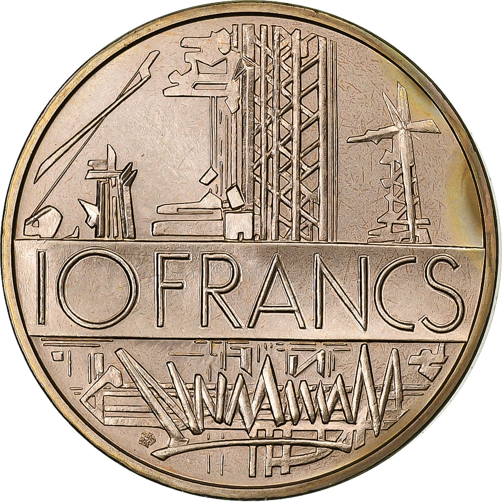 Francja, 10 Francs, Mathieu, 1975, MDP, série FDC, Cupro-aluminium-nickel