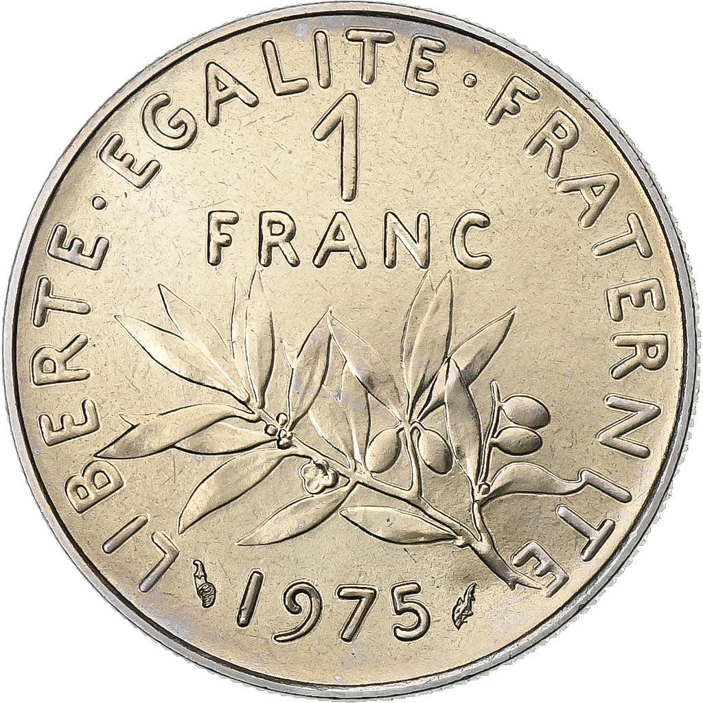 Francia, 1 Franc, Semeuse, 1975, MDP, série FDC, Níquel, FDC