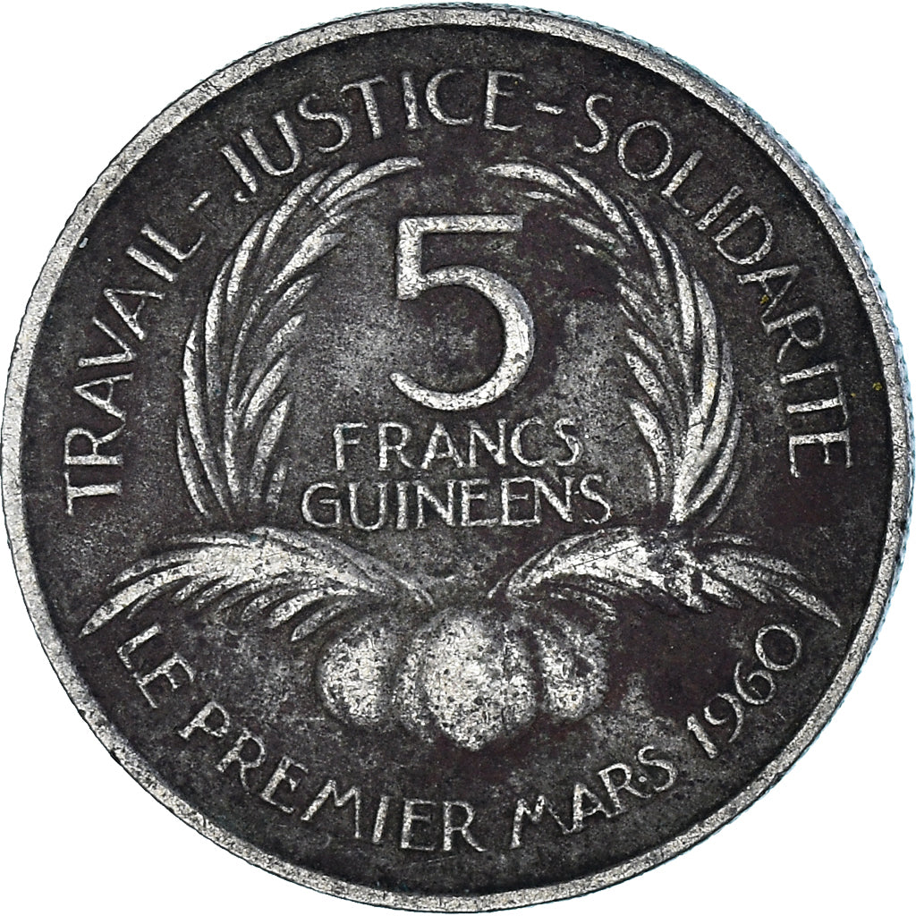 Monnaie, Guinée, 5 Francs, 1962