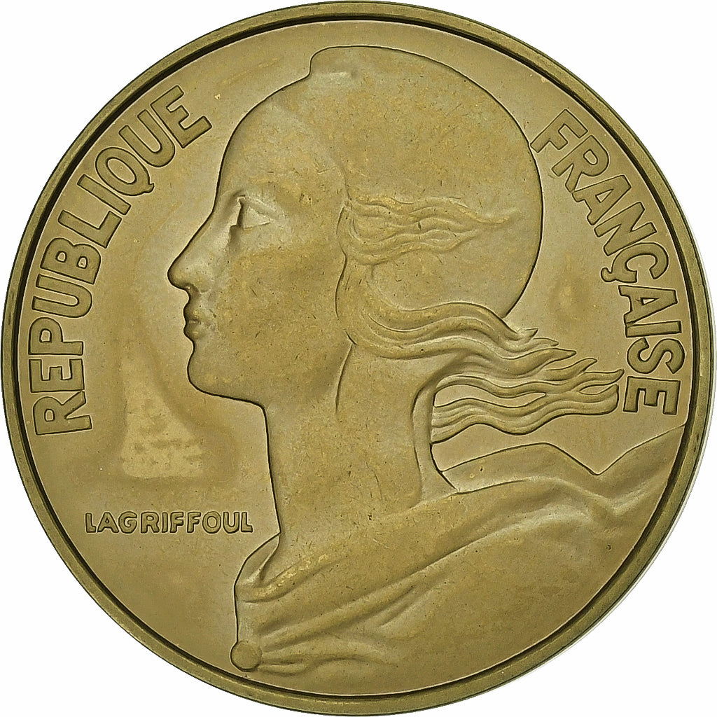 Frankrijk, 20 Centimes, Marianne, 1975, MDP, série FDC, Bronze-Aluminium, FDC