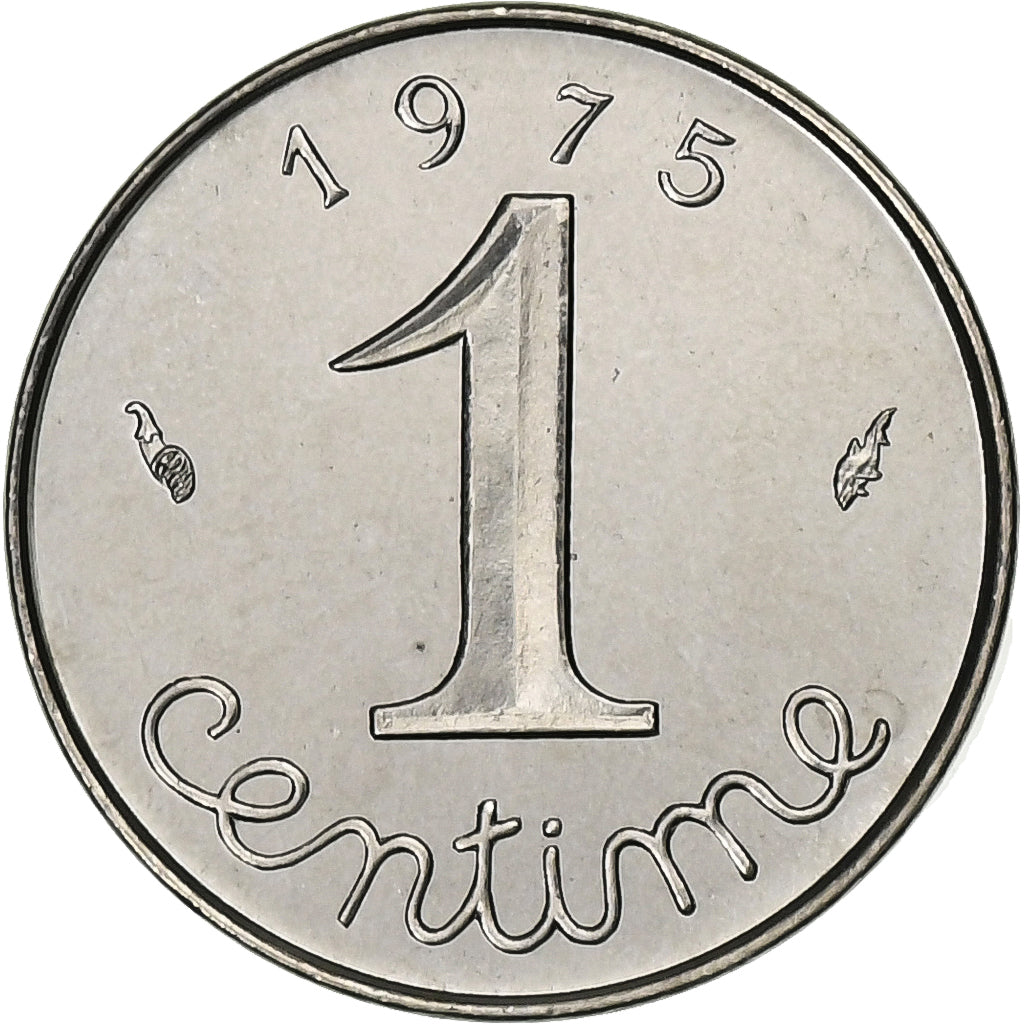 Francia, 1 Centime, Épi, 1975, MDP, série FDC, Acciaio inossidabile, FDC