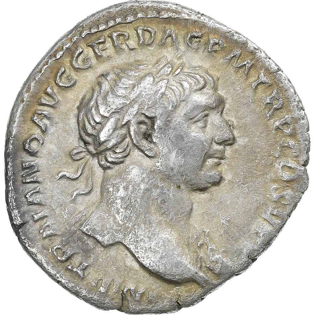 Trajan, Denarius, 103-111, Rome, Srebro, AU(50-53), RIC:188
