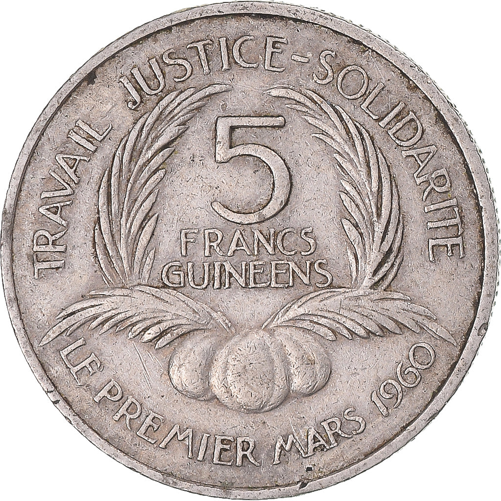 Munten, Guinee, 5 Francs, 1962