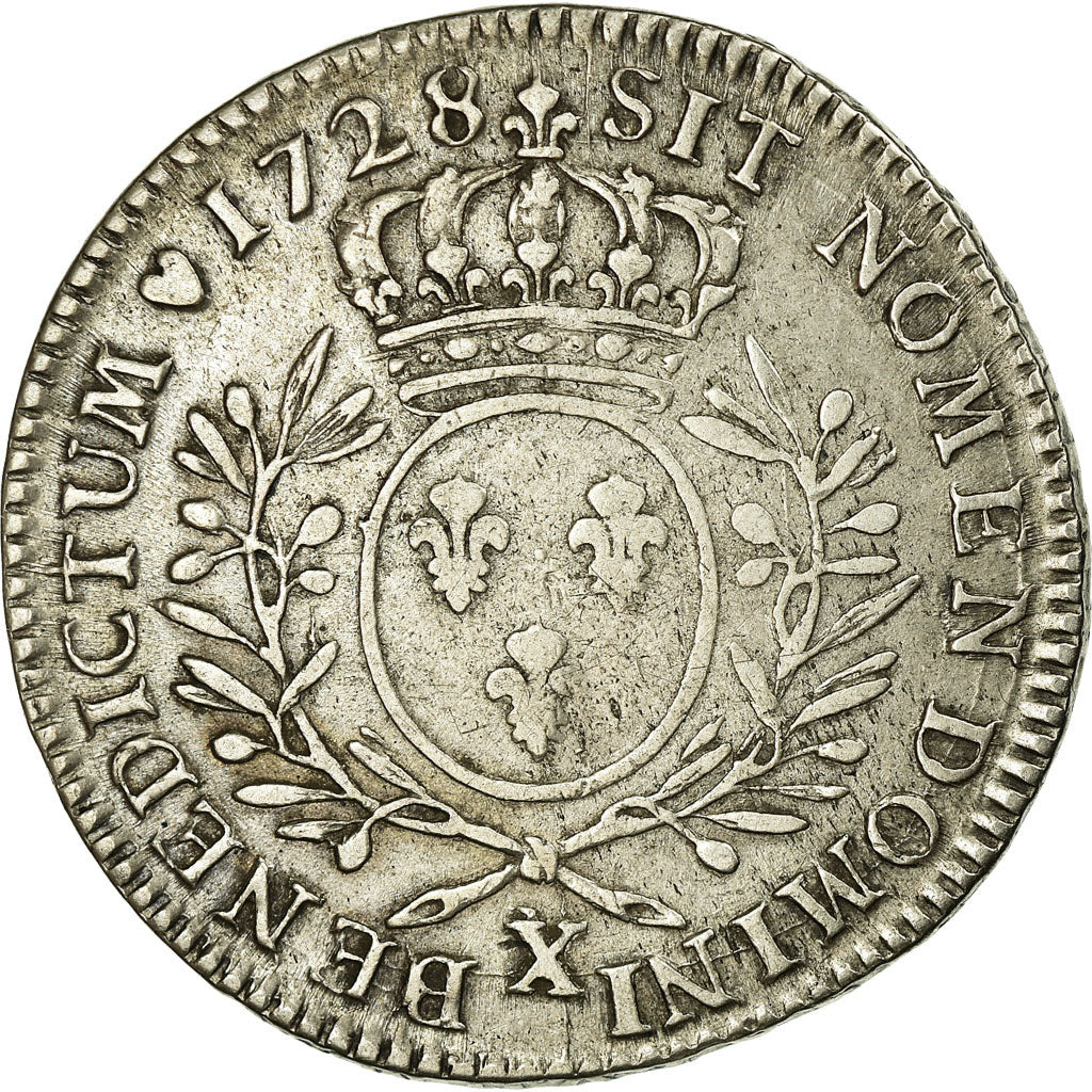 Coin, France, Louis XV, 1/2 Écu aux branches d'olivier, 1/2 ECU, 44 Sols, 1728
