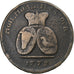 Valacchia, Catherine II, 2 Para 3 Kopeck, 1772, Sadagora, Bronzo, MB, KM:3