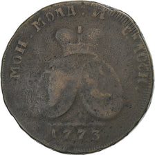 Valacchia, Catherine II, 2 Para 3 Kopeck, 1773, Sadagora, Bronzo, MB, KM:3