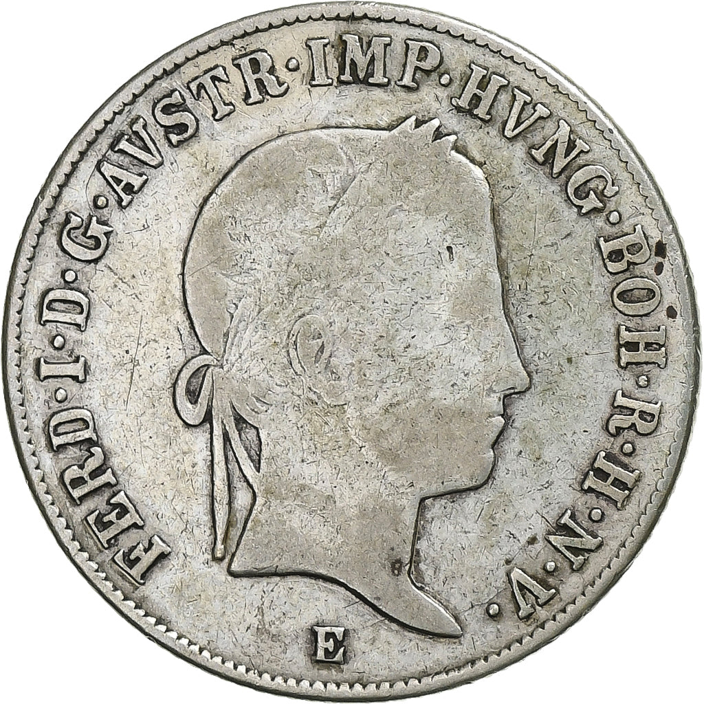 Austria, Ferdinand I, 20 Kreuzer, 1842, Alba Iulia, Argento, MB+, KM:2208