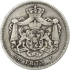 Romania, Carol I, 1 Leu, 1873, Brussels, Argento, MB, KM:10