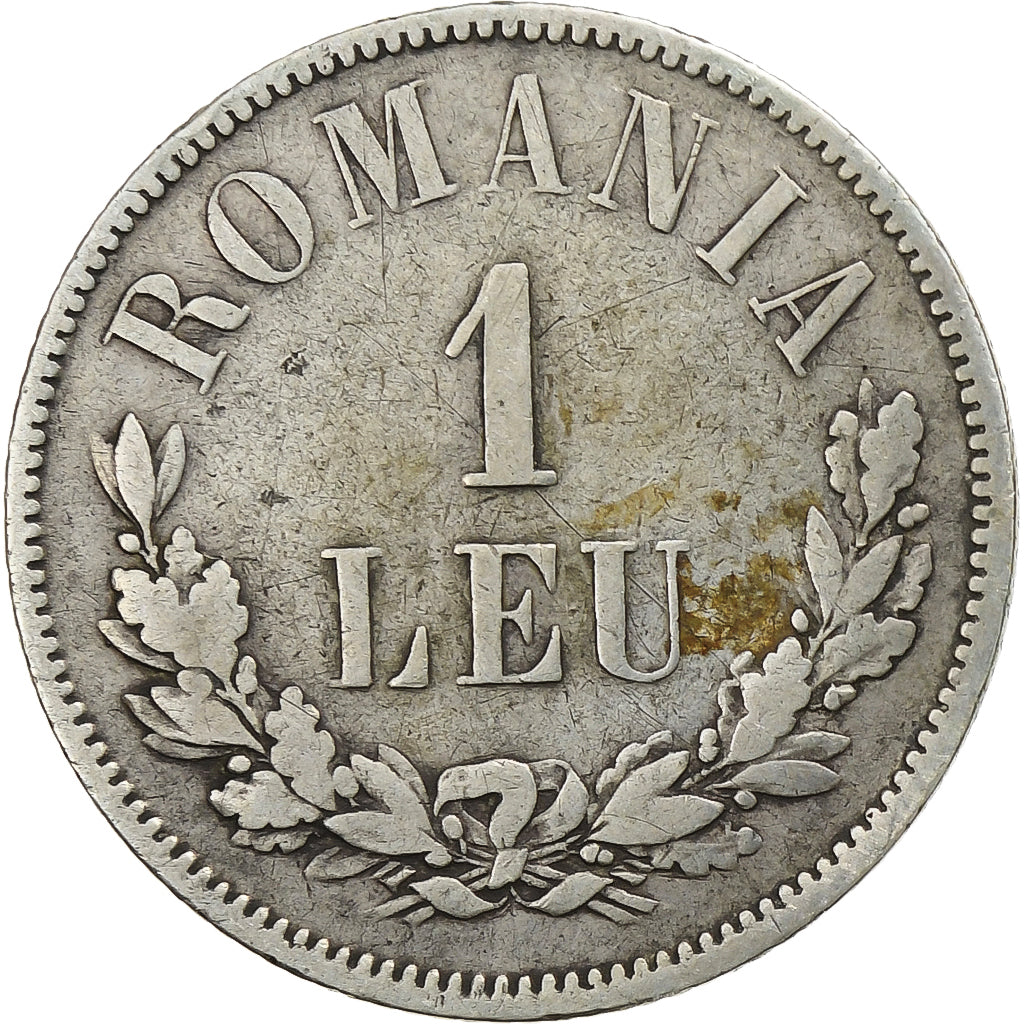 Romania, Carol I, 1 Leu, 1873, Brussels, Argento, MB, KM:10