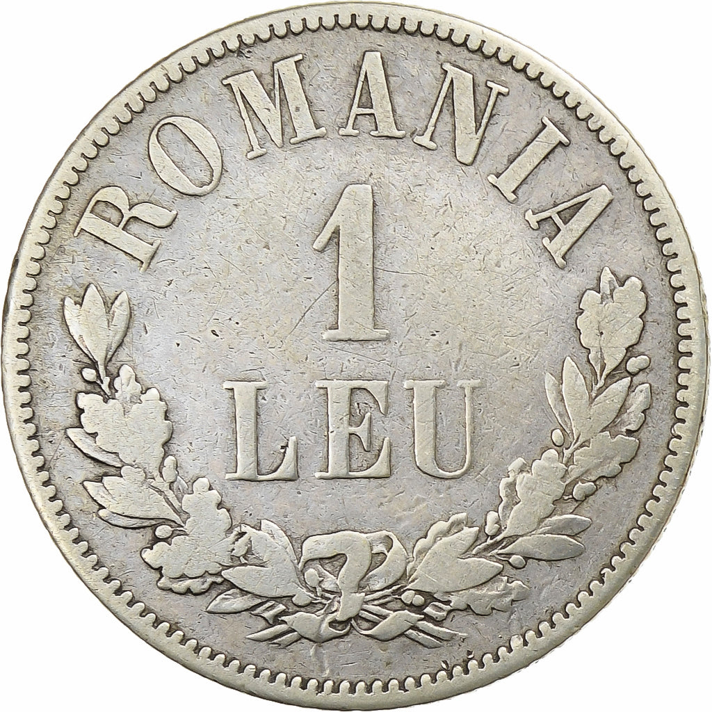 Romania, Carol I, 1 Leu, 1874, Brussels, Argento, MB, KM:10