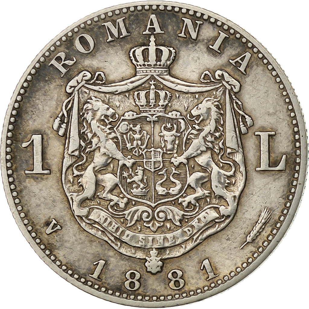 Romania, Carol I, 1 Leu, 1881, Vienna, Silver, VF(20-25), KM:14