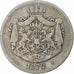 Romania, Carol I, 2 Lei, 1872, Brussels, Argento, MB, KM:8