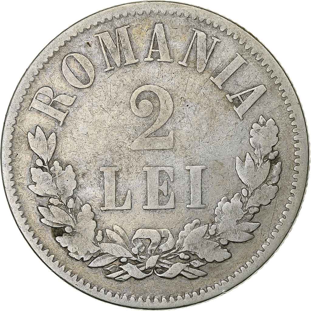 Romania, Carol I, 2 Lei, 1872, Brussels, Argento, MB, KM:8