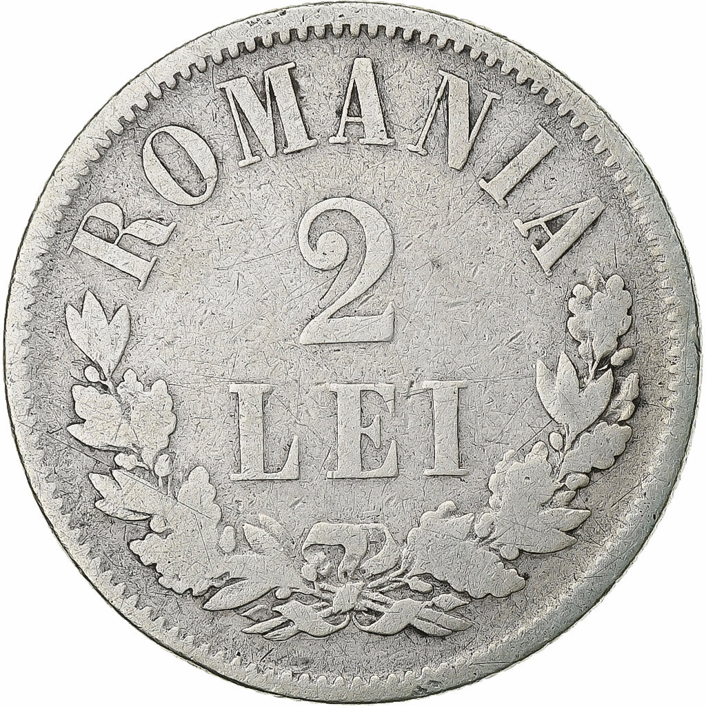 Romania, Carol I, 2 Lei, 1875, Brussels, Silver, VF(20-25), KM:8