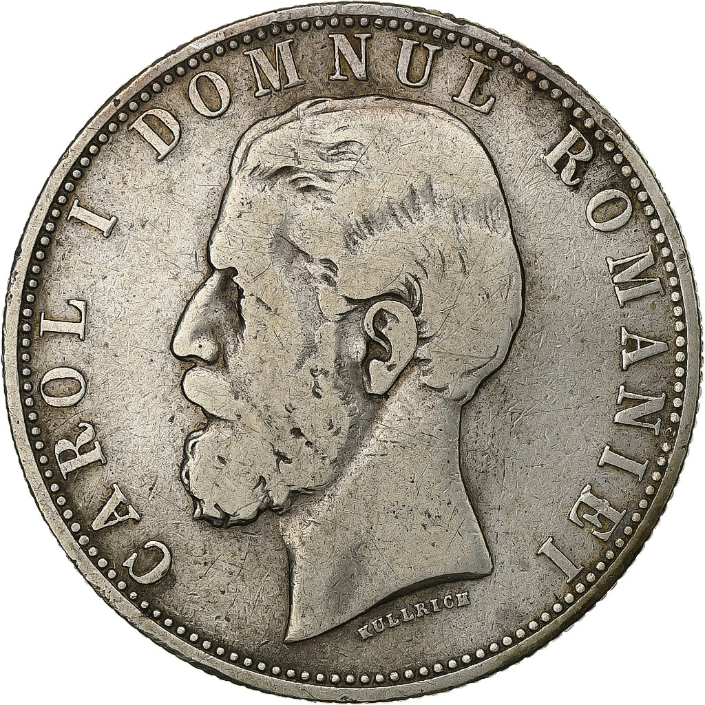 Romania, Carol I, 5 Lei, 1880, Bucarest, Silver, VF(30-35), KM:12