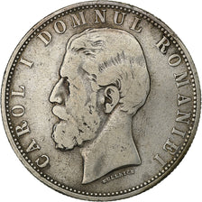 Romania, Carol I, 5 Lei, 1880, Bucarest, Silver, VF(30-35), KM:12