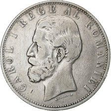 Romania, Carol I, 5 Lei, 1881, Bucarest, Silver, VF(30-35), KM:17
