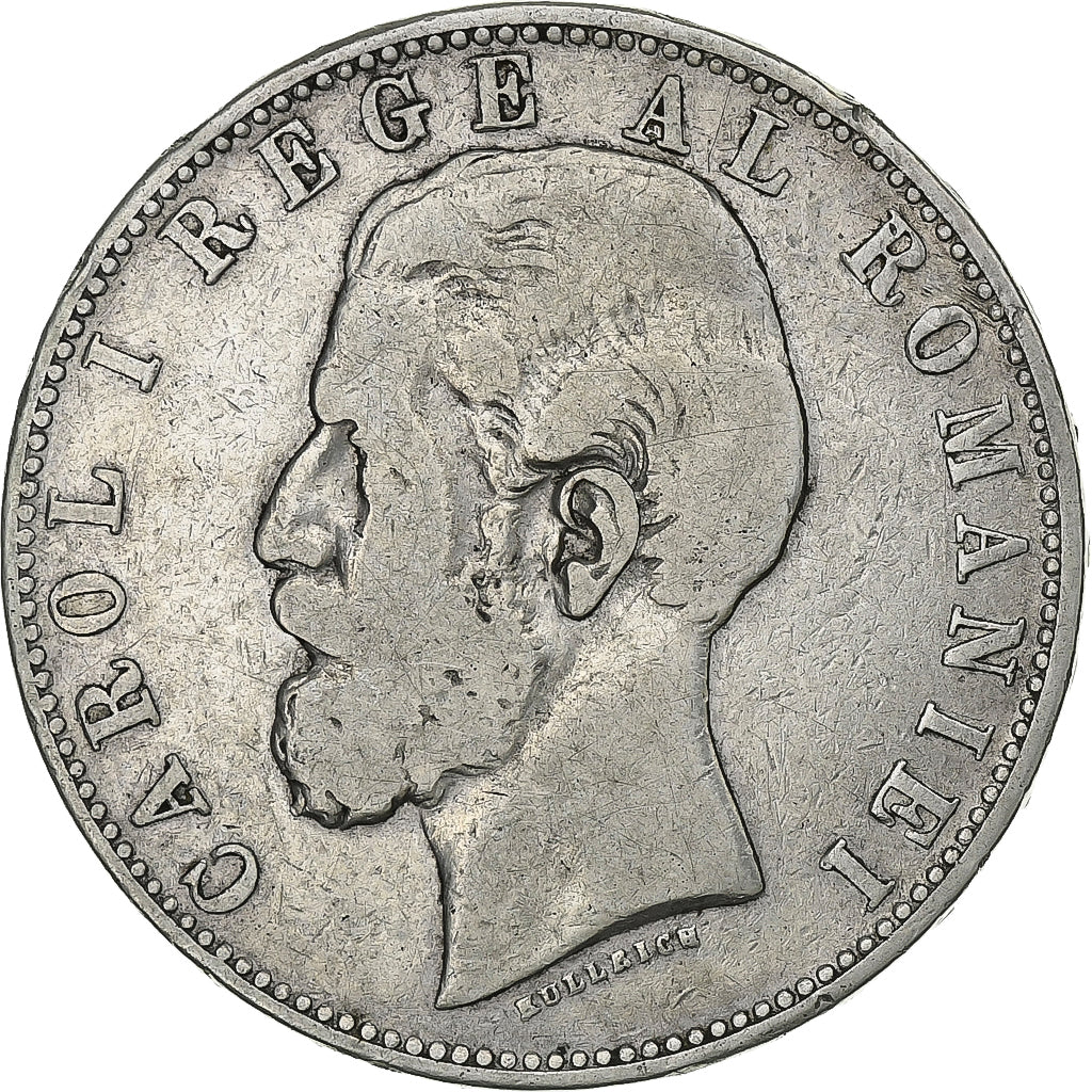 Romania, Carol I, 5 Lei, 1882, Bucarest, Silver, VF(20-25), KM:17