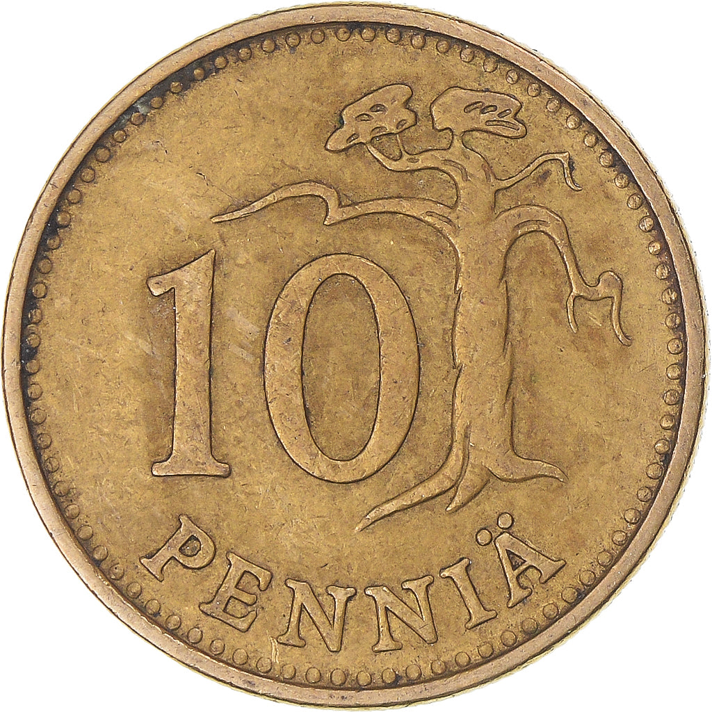 Moeda, Finlândia, 10 Pennia, 1963