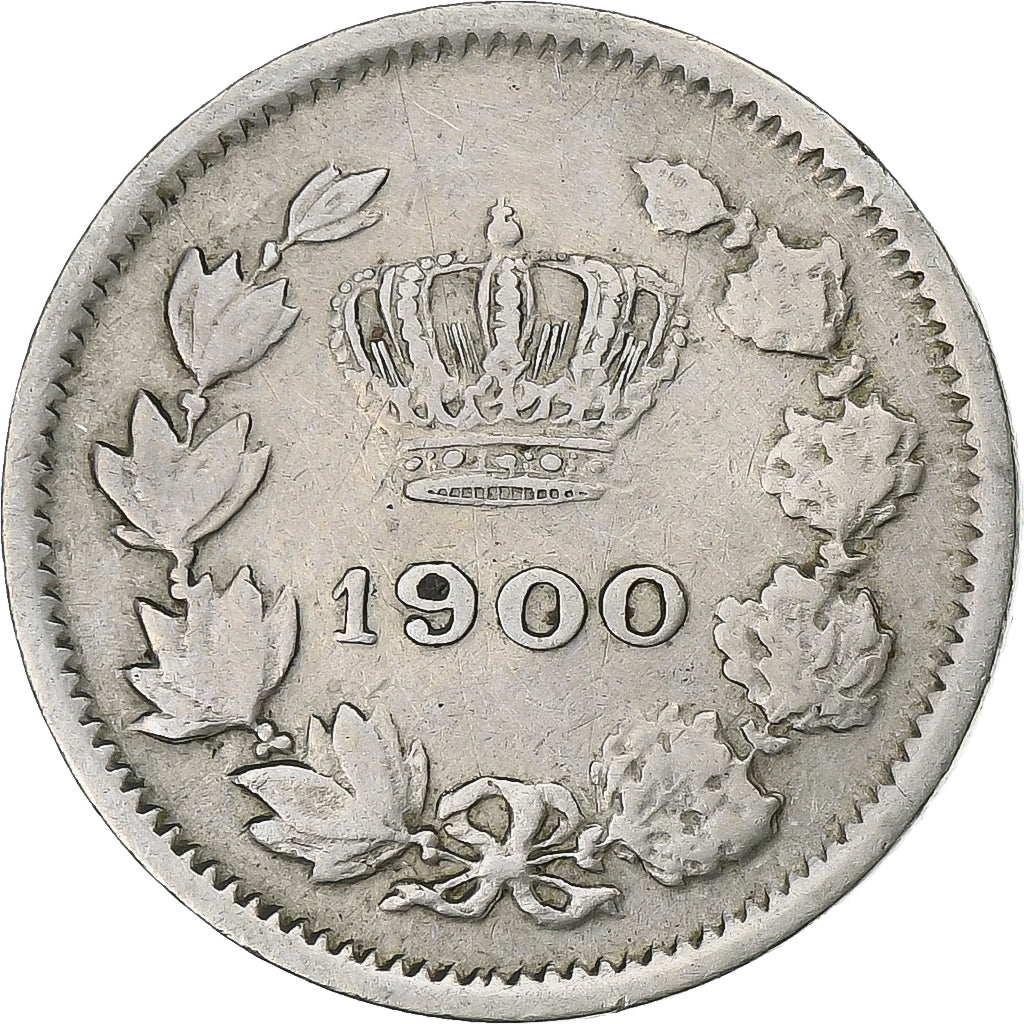 Romania, Carol I, 5 Bani, 1900, Brussels, Rame-nichel, MB+, KM:28