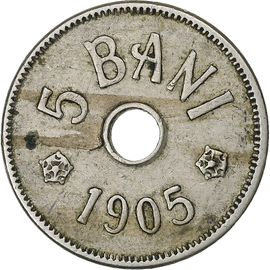 Rumanía, Carol I, 5 Bani, 1905, Brussels, Cobre - níquel, BC+, KM:31