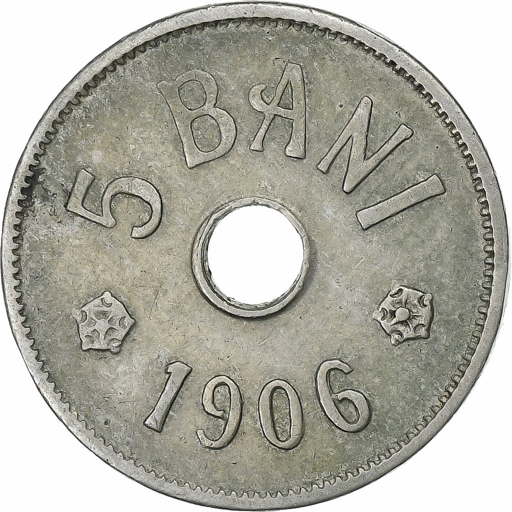 Rumanía, Carol I, 5 Bani, 1906, Brussels, Cobre - níquel, BC+, KM:31