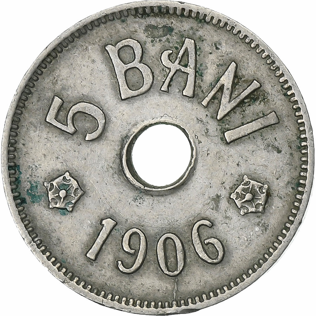Rumanía, Carol I, 5 Bani, 1906, Hamburg, Cobre - níquel, MBC, KM:31