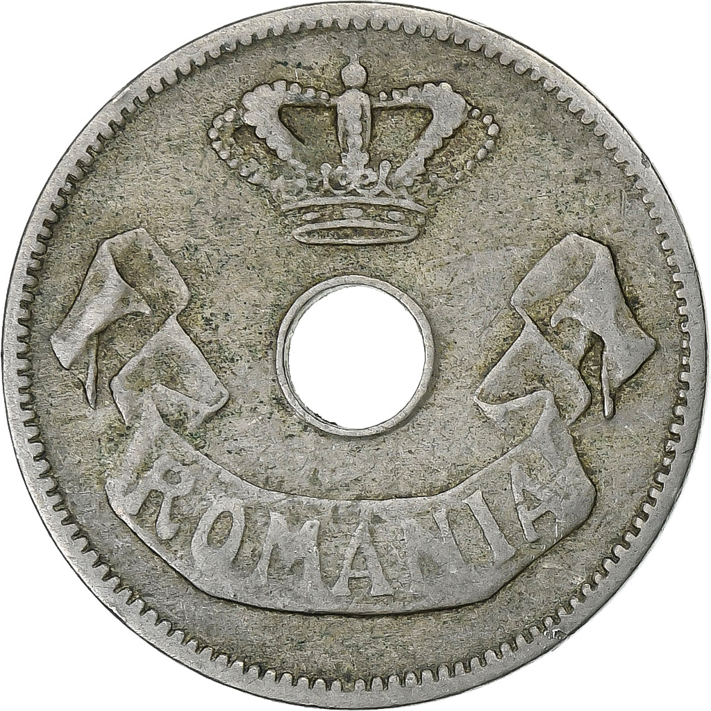 Rumanía, Carol I, 10 Bani, 1905, Brussels, Cobre - níquel, BC+, KM:32