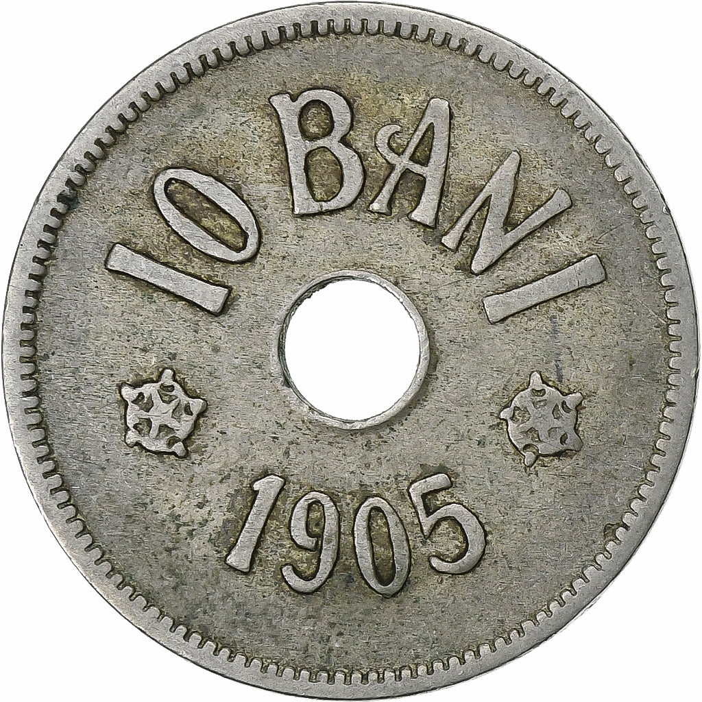 Rumanía, Carol I, 10 Bani, 1905, Brussels, Cobre - níquel, BC+, KM:32
