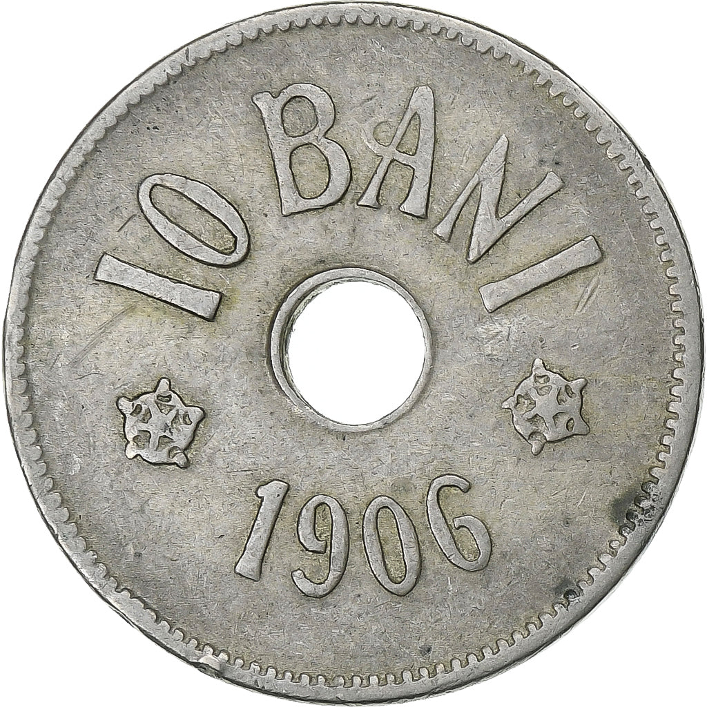 Rumanía, Carol I, 10 Bani, 1906, Brussels, Cobre - níquel, BC+, KM:32