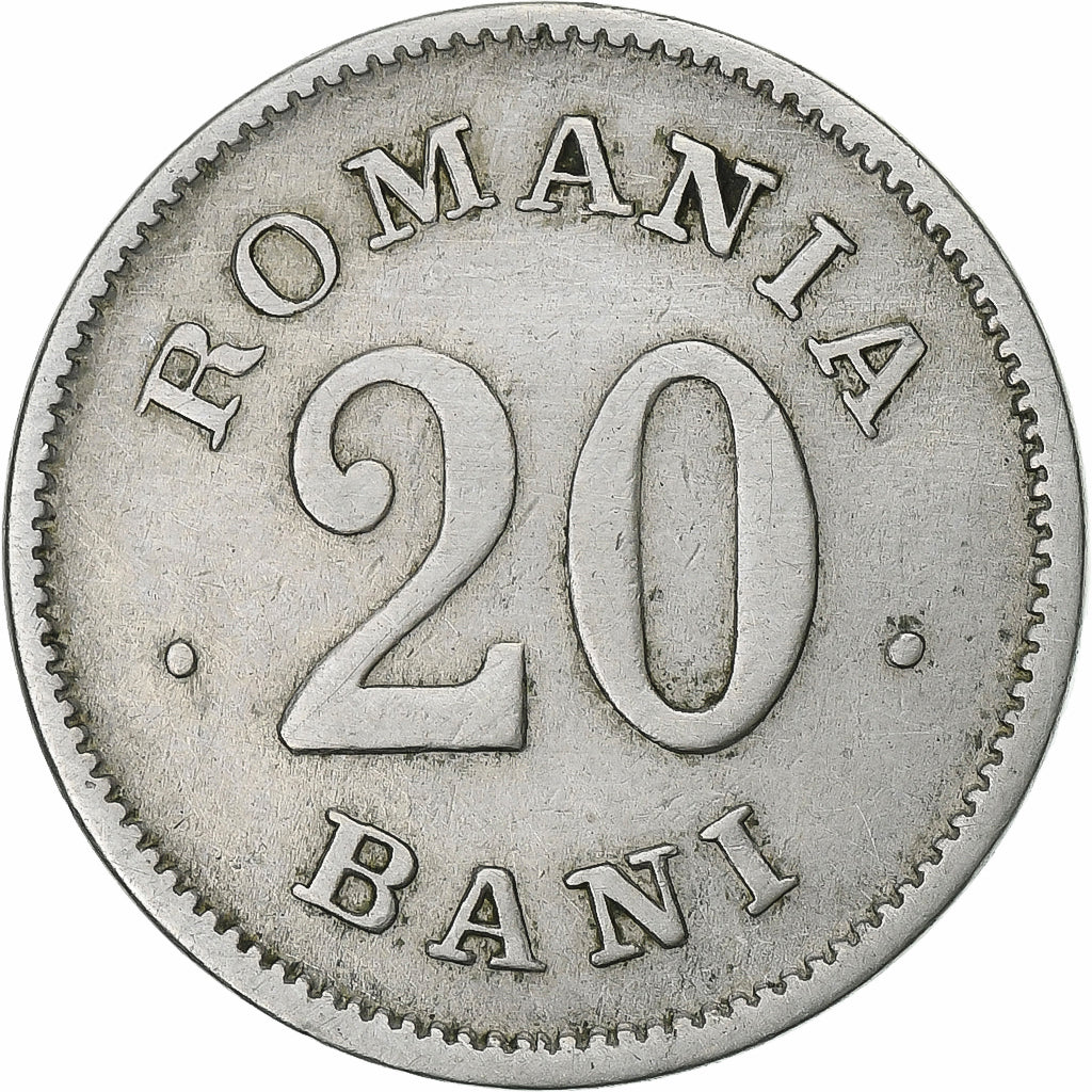 Romania, Carol I, 20 Bani, 1900, Brussels, Rame-nichel, BB, KM:30