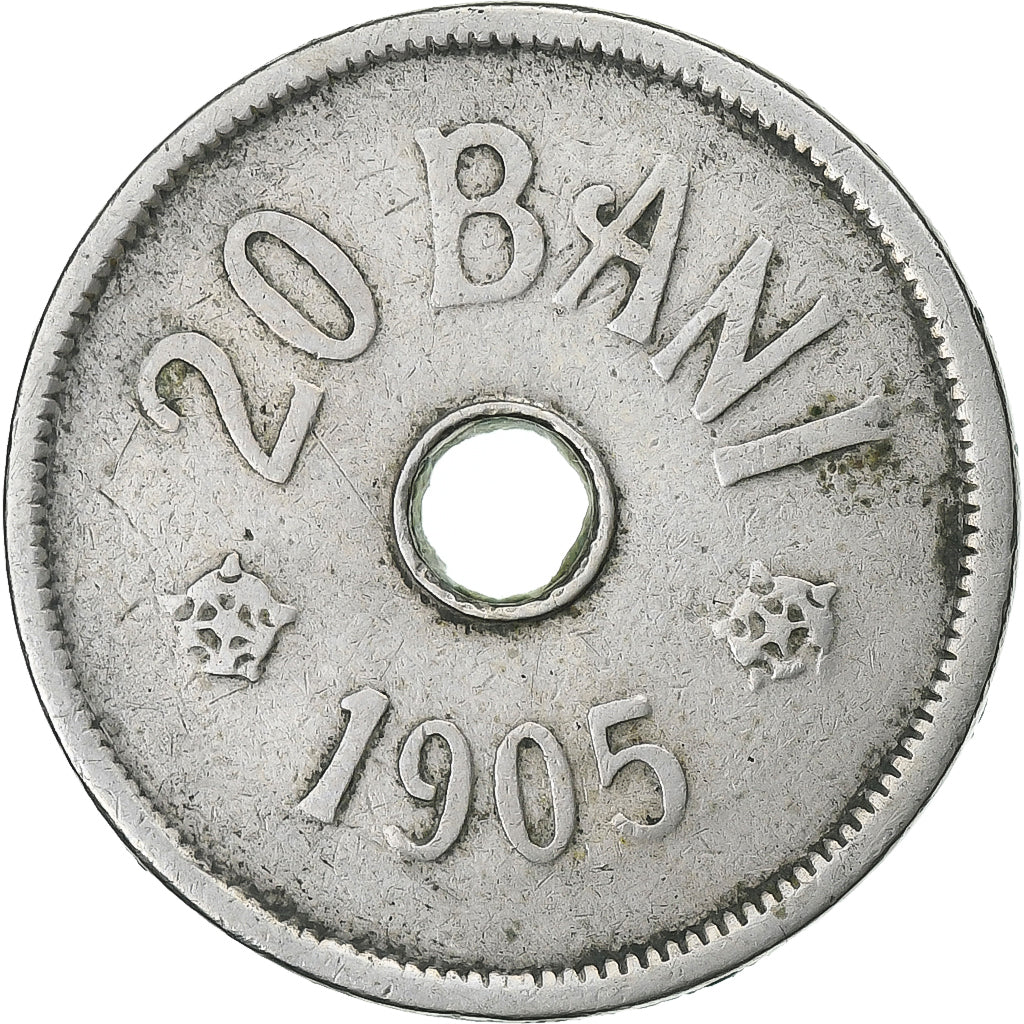 Rumanía, Carol I, 20 Bani, 1905, Brussels, Cobre - níquel, BC+, KM:33